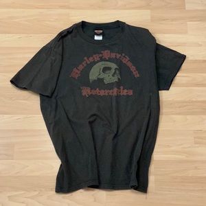Harley Davidson Acid Wash Brown Broken Skull XL T